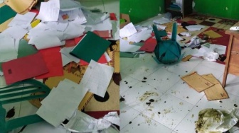Heboh! Kantor KPPS di Bondowoso Porak-poranda Dirusak dan Dilempari Kotoran