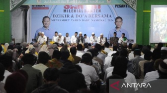 Ratusan Santri Milenial Pendukung Prabowo-Gibran Doa dan Dzikir Bersama di Malam Tahun Baru 2024
