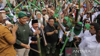 Cak Imin Pukul Kentungan saat Kampanye di Lampung Tengah, Ini Maknanya