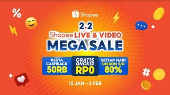 Penuhi Kebutuhan Awal Tahun di 2.2 Shopee Live & Video Mega Sale