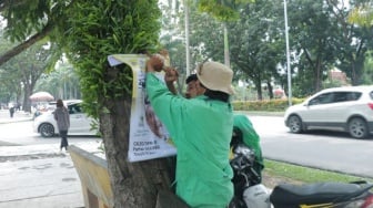 Alat Peraga Kampanye yang Dipaku di Pohon Dicabuti di Pekanbaru, Ada Apa?