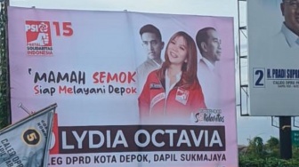 Heboh Poster Caleg PSI Lydia Octavia, Mamah Semok Siap Melayani Depok