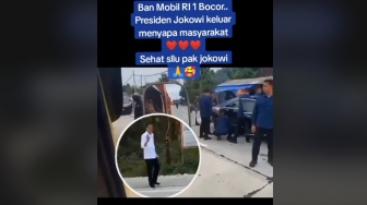 Ban Mobil Kepresidenan yang Ditumpangi Jokowi Bocor, Publik: Saking Sering Blusukan Keseluruh Pelosok