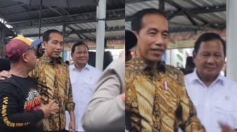 Viral Reaksi Prabowo Ketika Melihat Warga Pose 2 Jari, Saat Berfoto dengan Jokowi: Ini Baru Disebut Etika