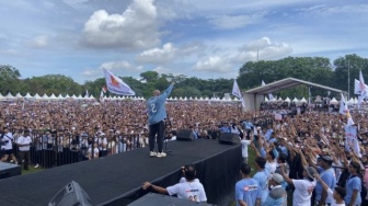 Partai Gerindra Bali Kumpul Puluhan Ribu Orang di Lapangan Renon