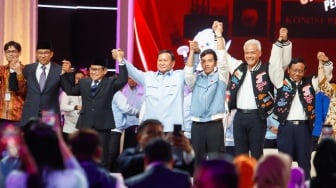 Real Count KPU: Anies-Cak Imin 24,49%, Prabowo-Gibran 58,82%, Ganjar-Mahfud 16,68%