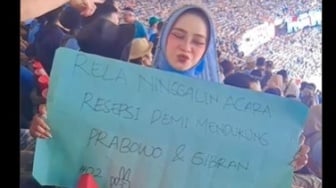 Viral Wanita Ini Rela Tinggalkan Resepsi Pernikahan Demi Hadir di Kampanye Prabowo-Gibran di GBK