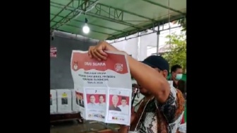 VIral Pemungutan Belum Dimulai, Surat Suara Sudah Tercoblos Nomor 02