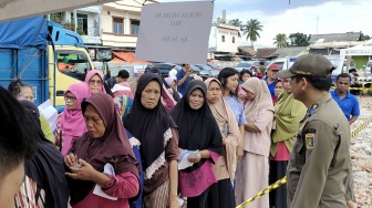 Satgas Pangan Polres Serang Gelar Operasi Pasar di Kibin Serang Banten