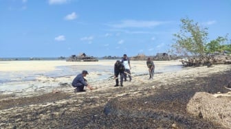 Pantai Bintan Hitam Tercemar Limbah Hitam, Siapa Biang Keroknya?