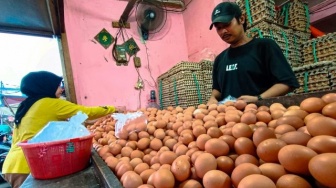 Jelang Ramadhan, Harga Telur di Pasar Ciputat Tangsel Makin Mencekik