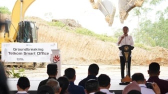 Presiden Jokowi Groundbreaking Telkom Smart Office di IKN