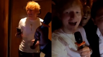 Detik-detik Ed Sheeran 'Gerebek' Tempat Karaoke dan Nyanyi Bareng Fans