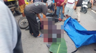 Tragis, Pemotor Tewas Terlindas Truk Trailer di Kuala Ambawang Kubu Raya