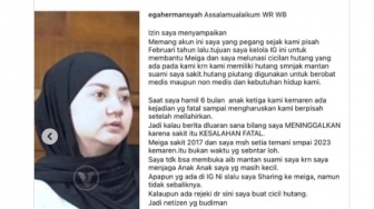 Mantan Istri Bantah Tinggalkan Kurnia Meiga karena Sakit: Saya Tak Bisa Membuka Aib