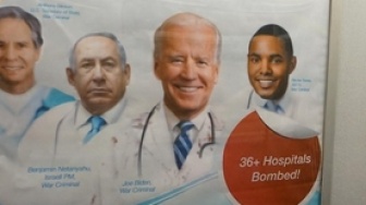 Muat Wajah Biden dan Benjamin Netanyahu,  Seniman New York Gerilya Sebar Iklan Protes ke Israel