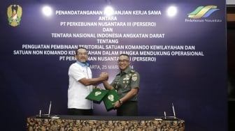 PTPN III Teken Perjanjian Kerja Sama Dukungan Operasional dengan TNI AD