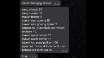 Cewek Pekanbaru Ditagih Eks Pacar Ganti Duit, Ada Uang Bensin hingga Ayam Penyet