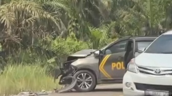 Kronologi Kecelakaan Adu Kambing Mobil Dinas Kapolsek Gelumbang