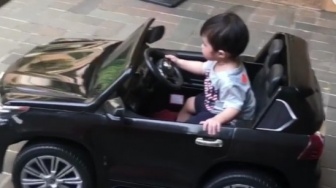 Heboh Anak Sandra Dewi Raphael Moeis Setir Mobil Mewah Sendiri Keliling Taman, Netizen: Rumah Rasa Istana!