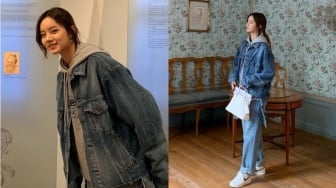 5 Ide OOTD Denim on Denim ala Artis Korea, Tampil Super Kece dan Trendy!