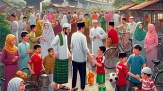 Gambar Doodle Ucapan Lebaran Jokowi Diduga Pakai AI, Warganet Kecewa Jadi Kangen Ilustrator yang Dulu