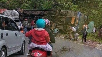 47 Orang Jadi Korban Bus Terguling di Jalan Bukittinggi-Padang, Satu Meninggal