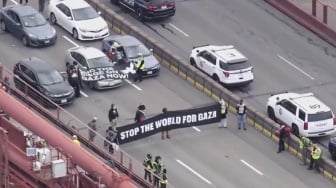 Aksi Massa Pro-Palestina Blokade Jembatan Golden Gate San Fransisco, Lalu Lintas Lumpuh Beberapa Jam