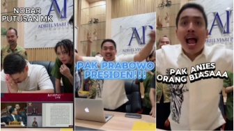 Pemuda Ini Jingkrak-jingkrak Dengar Putusan MK: Prabowo Presiden, Anies Orang Biasa