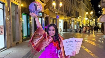 Bocah Pekanbaru Raih Juara 1 Kompetisi Nyanyi Bergengsi di Italia