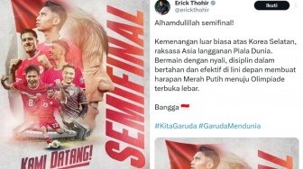 Poster Ucapan Erick Thohir untuk Timnas Indonesia Bikin Ernest Prakasa Respek, Ada Apa?