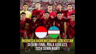 Jadwal dan Lokasi Nobar Semifinal Piala Asia U23 Indonesia vs Uzbekistan di Jogja, Jateng, Jatim