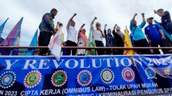 Serikat Pekerja di Makassar Tuntut Perbaikan Kesejahteraan Buruh