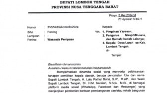 Waspada, Penipuan Sumbangan Rumah Dan Masjid Atas Nama Bupati Lombok Tengah