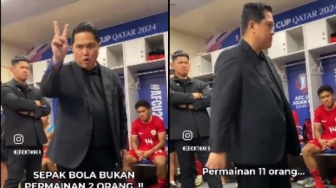 Jleb! Momen Erick Thohir Diduga Sindir Marselino: Ini Permainan 11 Orang