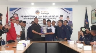 Didampingi Para Pengemudi Ojol, Umar Ahmad Daftar Balon Gubernur Lampung di 4 Partai