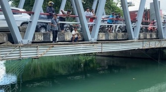 Langka! Sungai Karang Mumus Samarinda Berubah Warna Hijau dan Ikan Patin Bermunculan