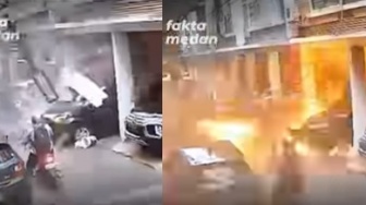 Mengerikan! Video Detik-detik Rumah di Medan Meledak, Bagian Atap Berhamburan