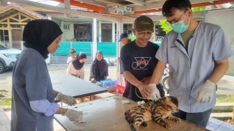 Sambangi Permukiman Warga, DKP Kota Tangerang Beri Vaksinasi Rabies Gratis