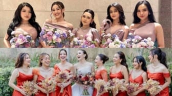 Beda Potret Bridesmaid Mahalini saat Resepsi di Jakarta dan Bali, Lebih Cantik Mana?