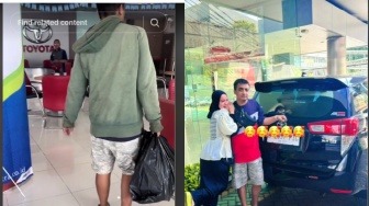 Viral Pria Berpenampilan Lusuh Bawa Uang Pakai Kantong Kresek Beli Mobil Cash: Hasil Nabung 14 Tahun