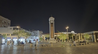 Menyambangi Kota Madinah, tepatnya di Jalur pedestrian yang menghubungkan antara dua masjid bersejarah, Quba dan Nabawi. (Suara.com/Chandra)