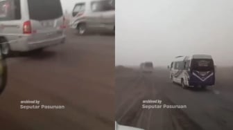 Viral Iring-iringan Mobil Elf Masuk Lautan Pasir Bromo, Publik Penasaran: Rombongan Siapa?