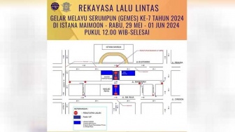 Rekayasa Lalu Lintas Sekitar Istana Maimun Saat Gelar Melayu Serumpun