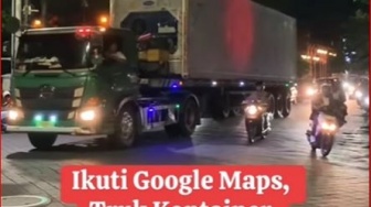 Gara-gara Google Maps, Truk Kontainer Terjebak di Tengah Kota Denpasar