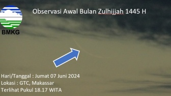 Begini Penampakan Hilal di Kota Makassar, Hari Raya Idul Adha Senin 17 Juni 2024