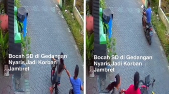 Viral! Bocah SD di Gedangan Sidoarjo Hampir Jadi Korban Jambret Saat Sepedaan