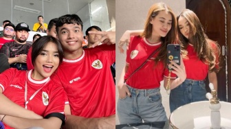 Beda Gaya Fuji dan Aaliyah Massaid Nonton Timnas Indonesia di GBK, Tentengannya Gak Kaleng-kaleng