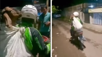 Momen Driver Ojol Dapat Pesanan Antar Kambing Kurban, Digendong bak Anak Kecil