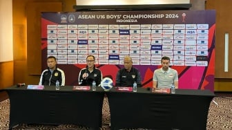 Foto-foto: Pre Match Press Conference Piala AFF U-16 2024, Nova Arianto Pimpin Garuda Muda